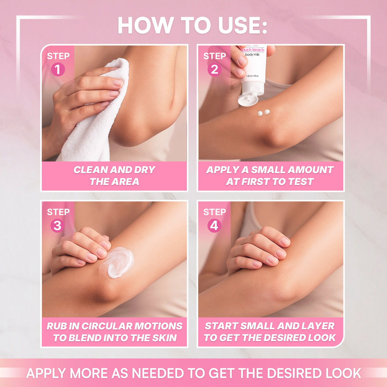 SB Skin Brightening Body Milk para rodillas, codos y parte interna de los muslos